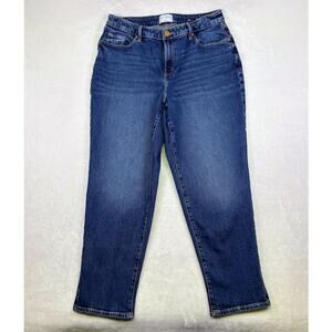 Lane Bryant Mid Rise Straight Leg Boyfriend Jean Womens Plus Size 14 Medium Wash